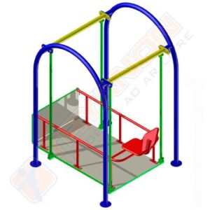 BALANÇO FRONTAL CADEIRANTES - 02 LUGARES (01 lugar para cadeirante / 01 lugar para não cadeirante)